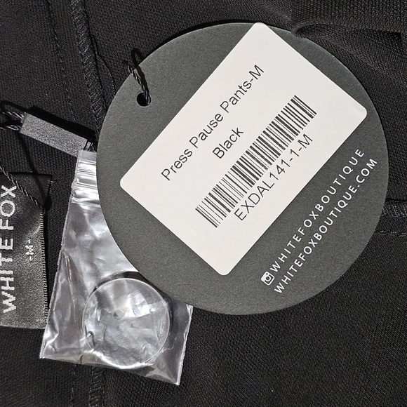 White Fox Press Pause Wide Leg Split Hem Pants Sz. Medium NWT - Picture 13 of 15